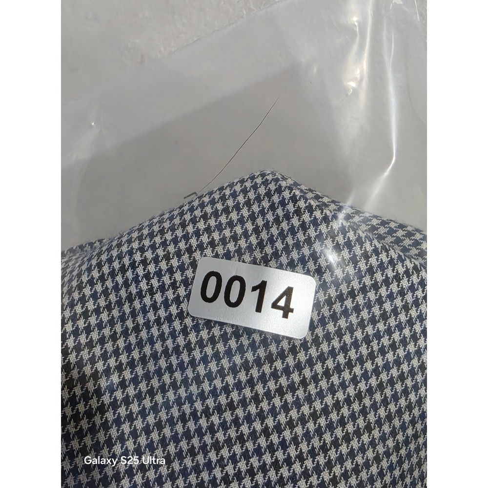 Ralph Lauren Yarmouth Mens 16.5 34/35 Navy Houndstooth Cotton Button Down Shirt - Picture 7 of 7